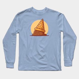 Ice Cream Cone Cartoon Vector Icon Illustration (4) Long Sleeve T-Shirt